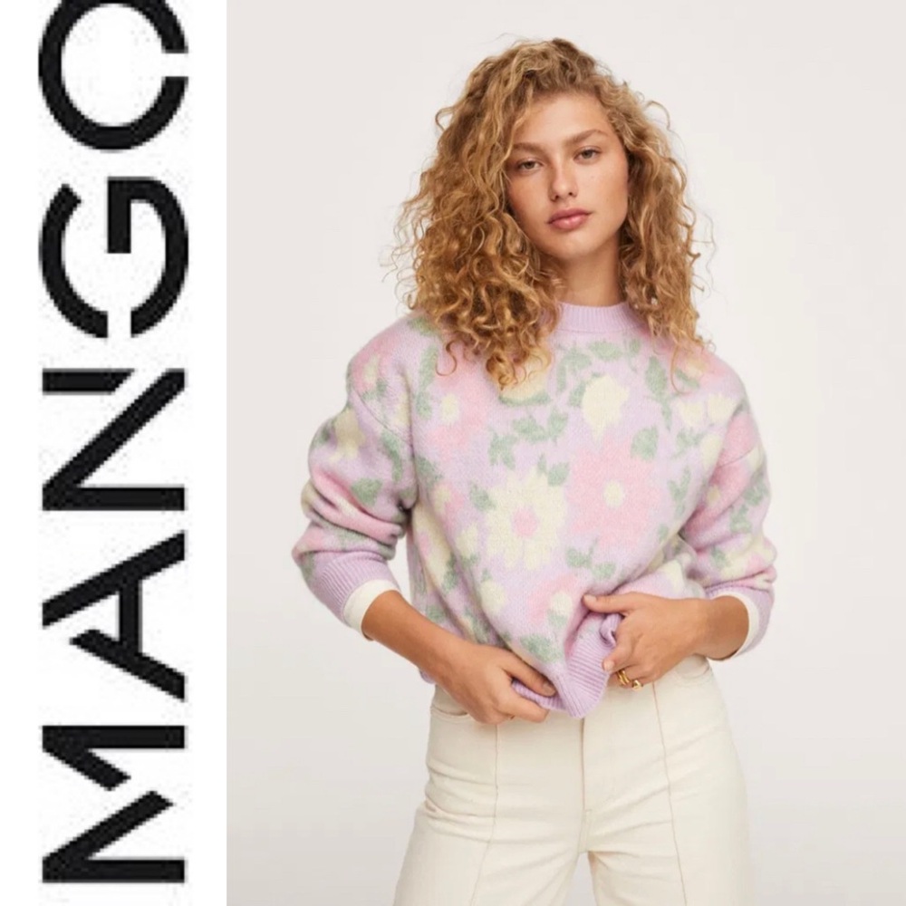 Mango Pink Floral Sweater
